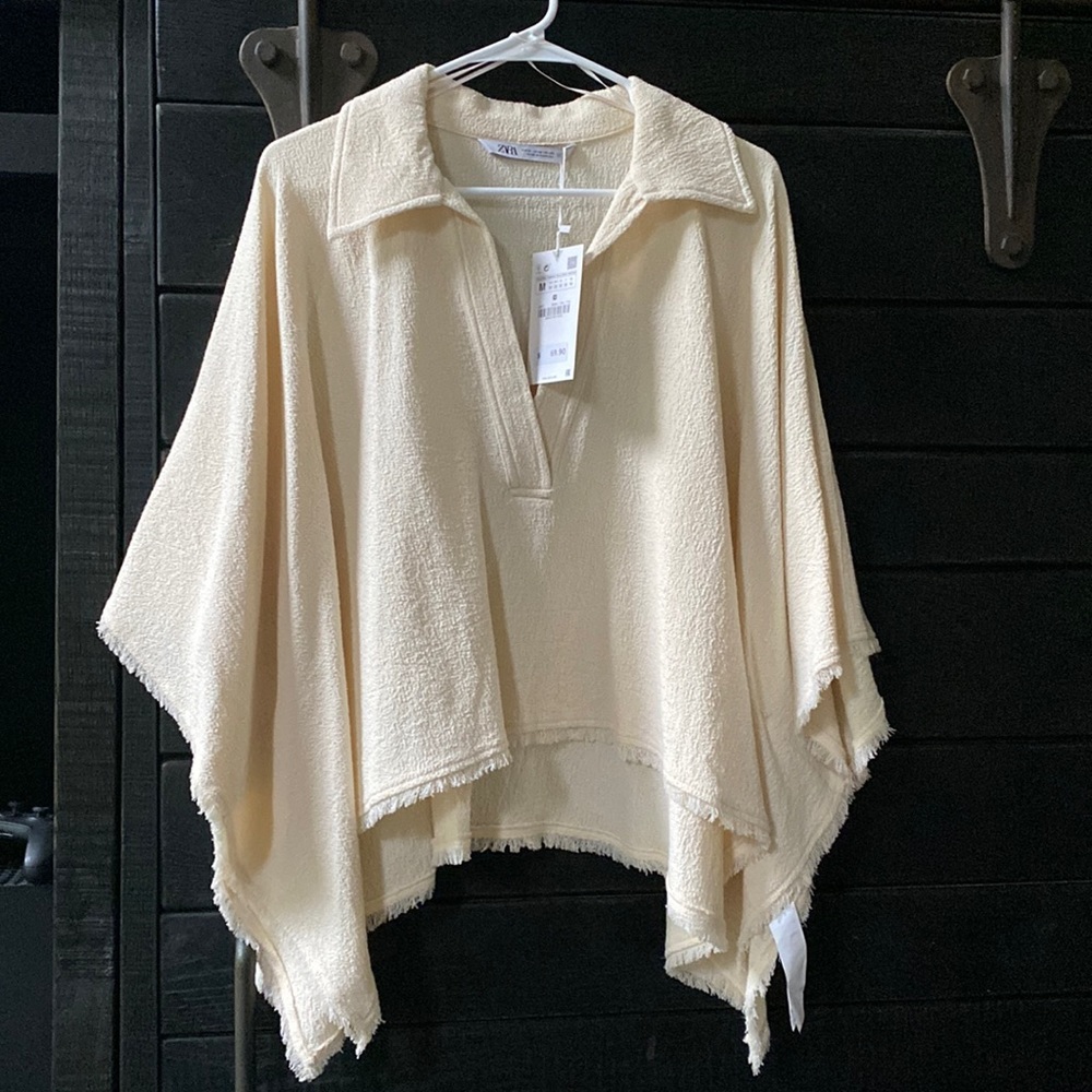 Textured Crop Poncho